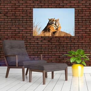 Slika - Tigrica in njen mladič (90x60 cm)