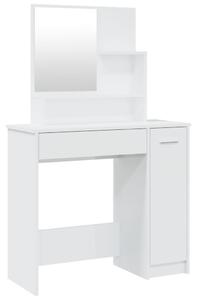 VidaXL Toaletni stolić s ogledalom visoki sjaj bijeli 86,5x35x136 cm