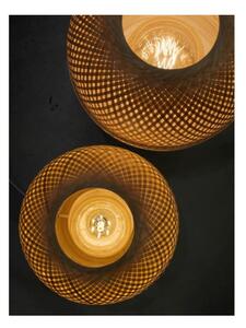 Bijelo-smeđa stolna lampa od bambusa Good & Mojo Mekong, visina 29 cm