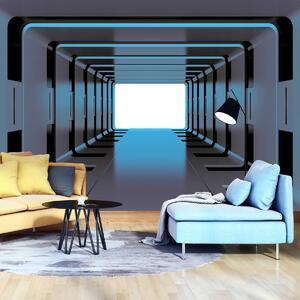 Foto tapeta - Plavi 3D tunel (152,5x104 cm)