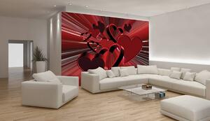 Foto tapeta - Crveno srce - apstrakcija (152,5x104 cm)
