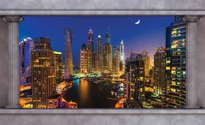 Foto tapeta - Dubajski neboderi noću (152,5x104 cm)