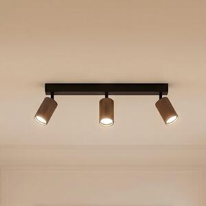 TK Lighting Stropni reflektor Tune, 3 žarulje, smeđa, metalna, duljina 66 cm, prigušiva, Smeđa / hrđa, Dnevni boravak/blagovaonica, Aluminij