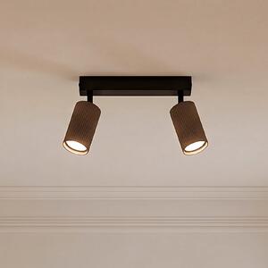 TK Lighting Stropni reflektor Tune, 2 žarulje, smeđa, metalna, duljina 44 cm, prigušiva, Smeđa / hrđa, Dnevni boravak/blagovaonica, Aluminij