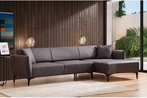 Atelier Del Sofa Kutna garnitura, Tamno siva, Belissimo Right - Dark Grey