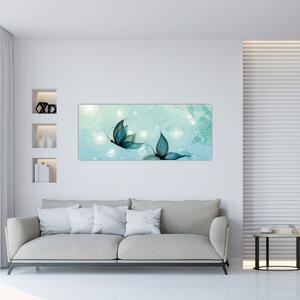 Slika - Modri ​​metulji (120x50 cm)