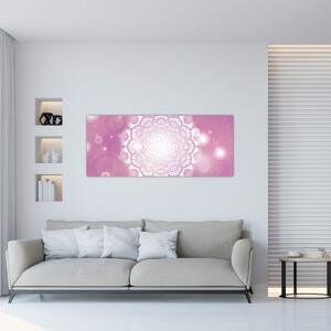 Slika mandale v roza ozadju (120x50 cm)