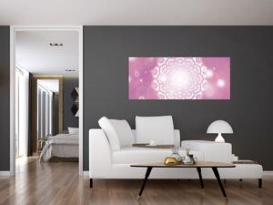 Slika mandale v roza ozadju (120x50 cm)