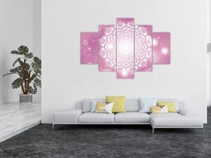 Slika mandale v roza ozadju (150x105 cm)
