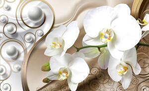 Foto tapeta - Bijele orhideje (152,5x104 cm)