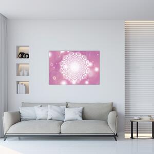 Slika mandale v roza ozadju (90x60 cm)