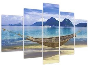 Slika viseče mreže na plaži 2 (150x105 cm)