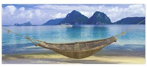 Slika viseče mreže na plaži 2 (120x50 cm)