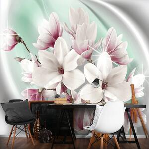 Foto tapeta - Bijeli i ružičasti cvjetovi (152,5x104 cm)
