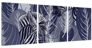 Slika - Zebre med listjem (sa satom) (90x30 cm)