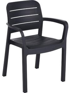 Tamno siva plastična vrtna stolica Tisara – Keter