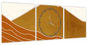 Slika - Sončni zahod (sa satom) (90x30 cm)