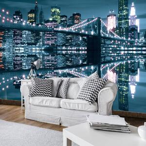 Foto tapeta - Njujorški most noću (152,5x104 cm)