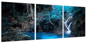 Slika - Čarobna noč v tropskem gozdu (sa satom) (90x30 cm)
