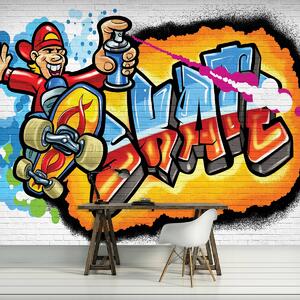Foto tapeta - Šareni grafiti - skateboard (152,5x104 cm)