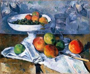 Paul Cezanne - Reprodukcija umjetnosti Still Life with Fruit Dish, 1879-80, (40 x 35 cm)