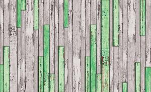 Foto tapeta - Sive i zelene poderane daske (152,5x104 cm)