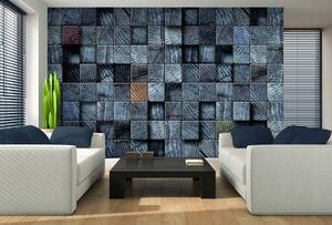 Foto tapeta - Plavi drveni blokovi (152,5x104 cm)