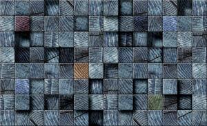 Foto tapeta - Plavi drveni blokovi (152,5x104 cm)