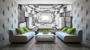 Foto tapeta - 3D drveni tunel (152,5x104 cm)