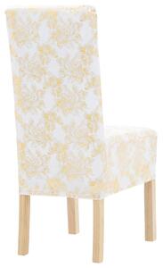 VidaXL Navlake za stolice 4 kom rastezljive bijele sa zlatnim uzorkom