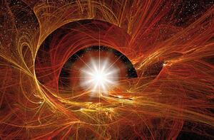 Foto tapeta - Zlatna apstraktna Supernova (152,5x104 cm)