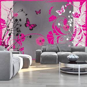 Foto tapeta - Ružičasti leptiri (152,5x104 cm)