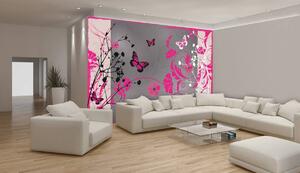 Foto tapeta - Ružičasti leptiri (152,5x104 cm)