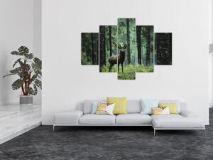 Slika - Jelen u dubokoj šumi (150x105 cm)