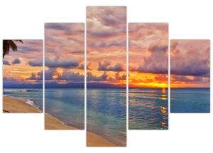 Slika - Zalazak sunca na plaži (150x105 cm)