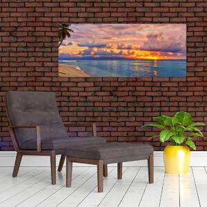 Slika - Zalazak sunca na plaži (120x50 cm)