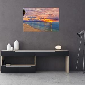 Slika - Zalazak sunca na plaži (90x60 cm)