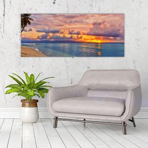 Slika - Zalazak sunca na plaži (120x50 cm)