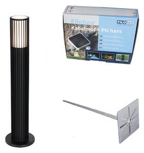 Dizajnerska vanjska lampa za stup crna 50 cm IP44 - Boris