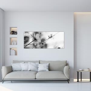 Slika - Crno-bijelo cvijeće (120x50 cm)