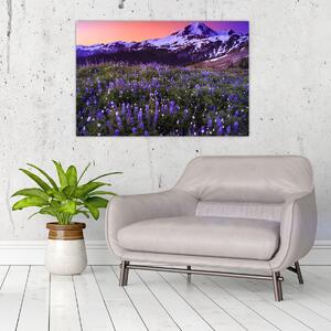 Slika - Vulkan i cvijeće (90x60 cm)