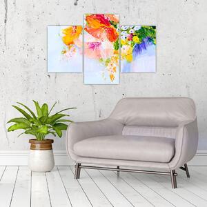 Slika - Cvijeće, oslikano (90x60 cm)