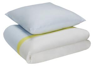 Bijela/plava pamučna posteljina za krevet za jednu osobu 140x200 cm Block – Hübsch