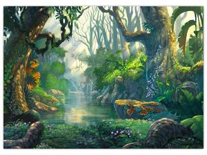 Slika - Ilustracija tropske šume (70x50 cm)