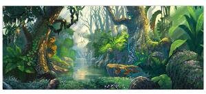 Slika - Ilustracija tropske šume (120x50 cm)