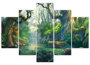 Slika - Ilustracija tropske šume (150x105 cm)