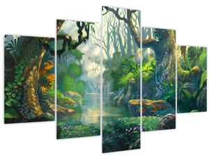 Slika - Ilustracija tropske šume (150x105 cm)