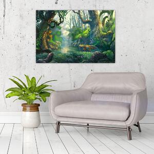 Slika - Ilustracija tropske šume (90x60 cm)