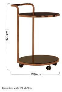 Kolica za posluživanje na kotačima sa staklenom pločom stola ø 50 cm Ackley – Premier Housewares