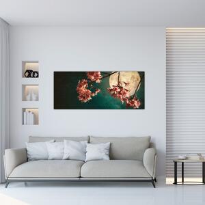 Slika - Sakura u punom mjesecu (120x50 cm)